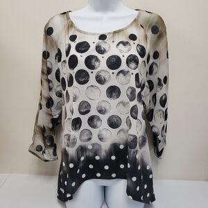 B.L.E.U. Circle Moons Top Size Large BLEU